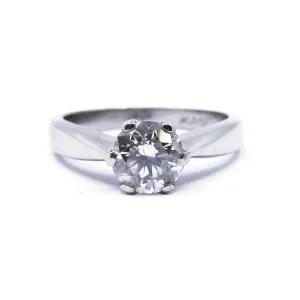 0.92ct Round Brilliant Diamond Solitaire Ring | Pre-Loved | 18K White Gold