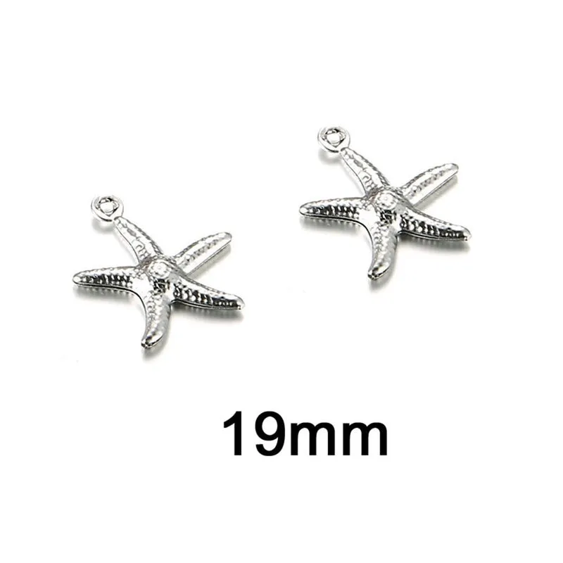 1 Piece 12mm 19mm 304 Stainless Steel Scallop Starfish Pendant