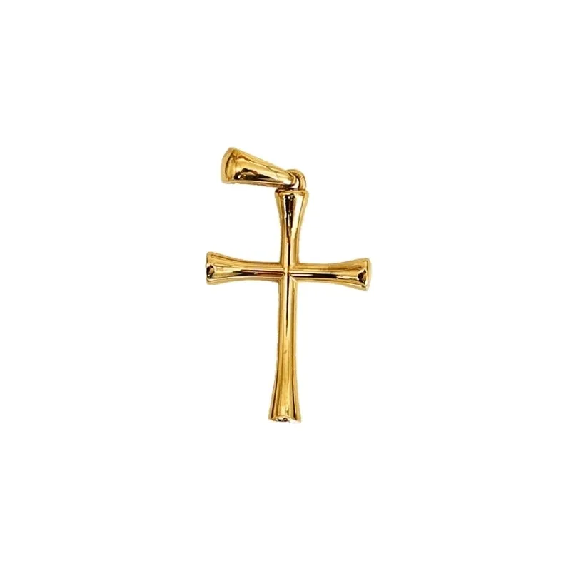 1 Piece 14 * 22mm 17 * 25mm 18 * 31mm 304 Stainless Steel Zircon 18K Gold Plated Cross Polished Pendant