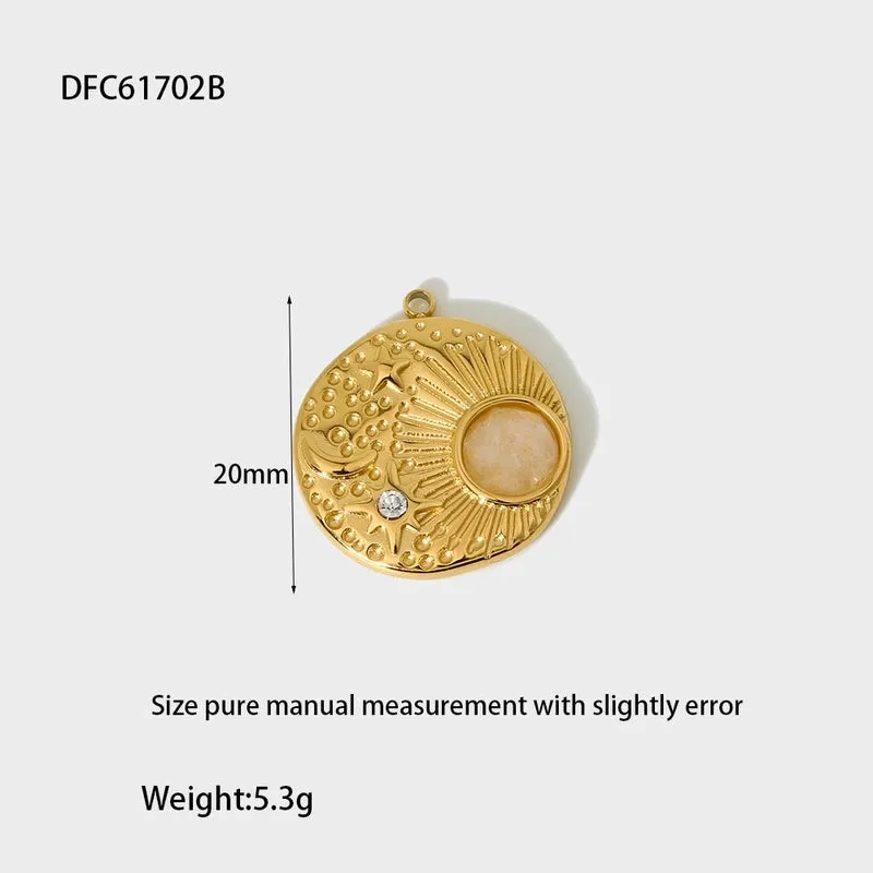 1 Piece 16*20mm 304 Stainless Steel Zircon 14K Gold Plated Flower Polished Pendant Hook Earring Findings Chain