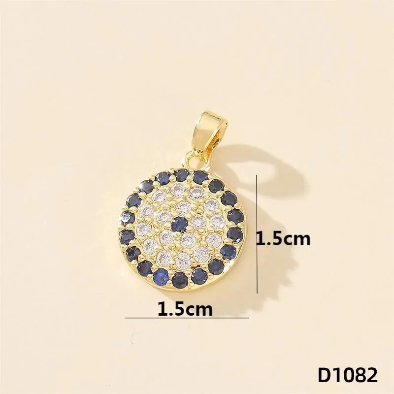 1 Piece 20*20mm Copper Zircon Devil's Eye Polished Pendant