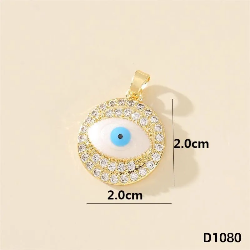 1 Piece 20*20mm Copper Zircon Devil's Eye Polished Pendant