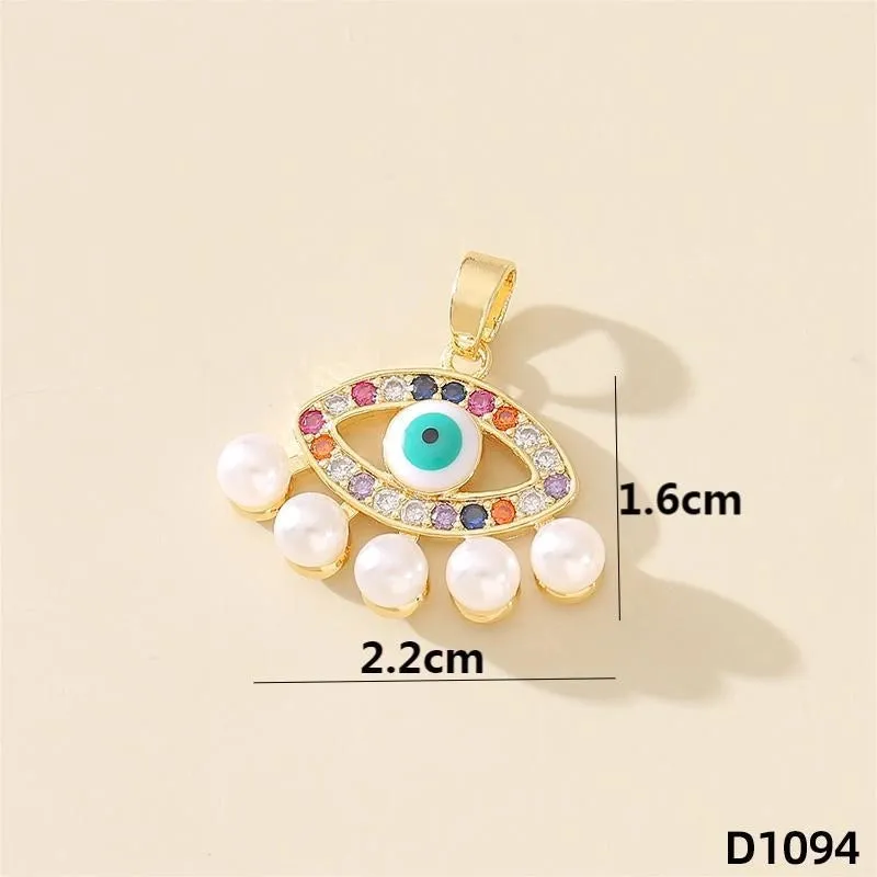 1 Piece 20*20mm Copper Zircon Devil's Eye Polished Pendant