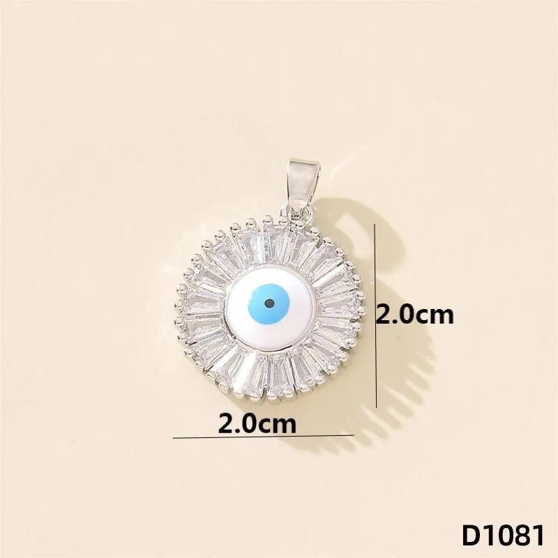 1 Piece 20*20mm Copper Zircon Devil's Eye Polished Pendant