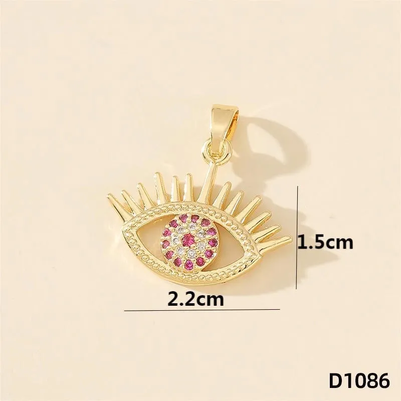 1 Piece 20*20mm Copper Zircon Devil's Eye Polished Pendant