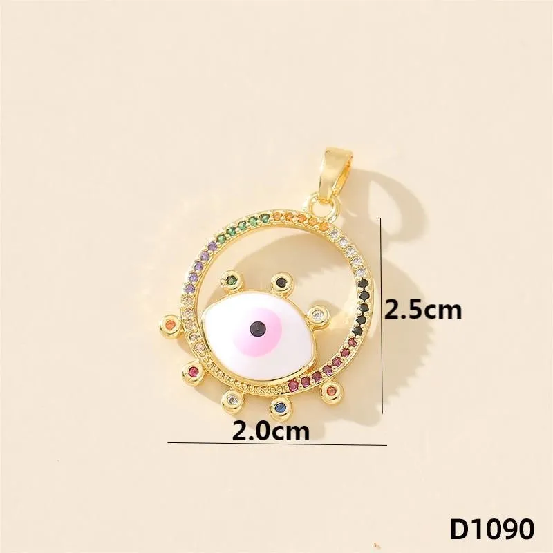 1 Piece 20*20mm Copper Zircon Devil's Eye Polished Pendant