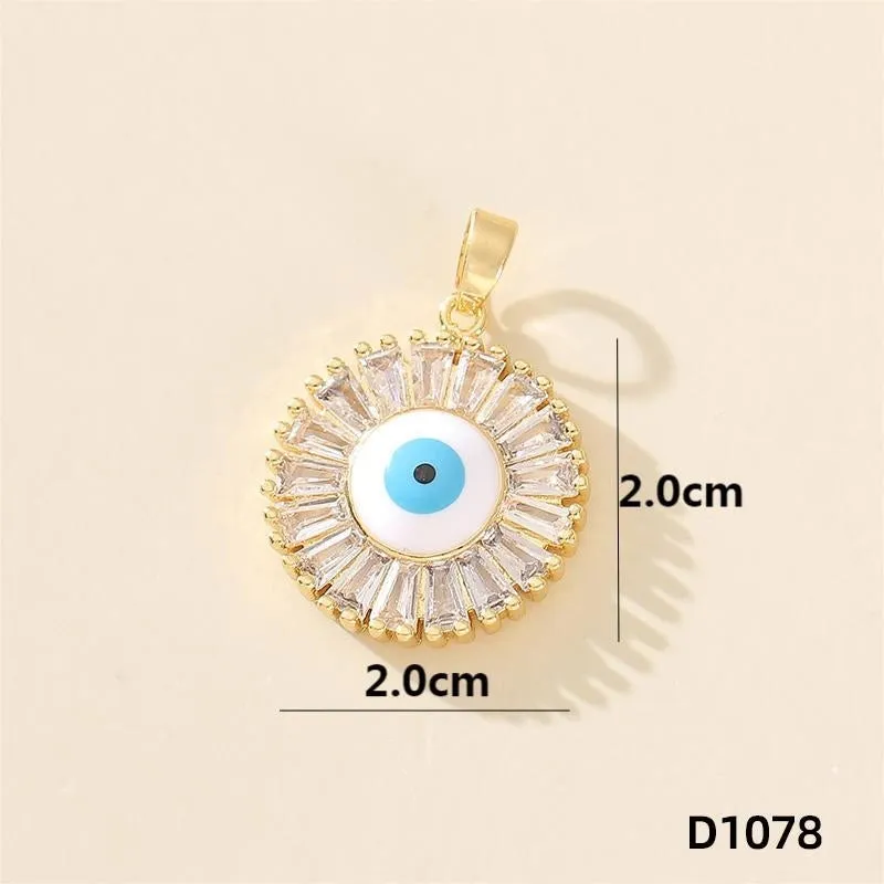 1 Piece 20*20mm Copper Zircon Devil's Eye Polished Pendant