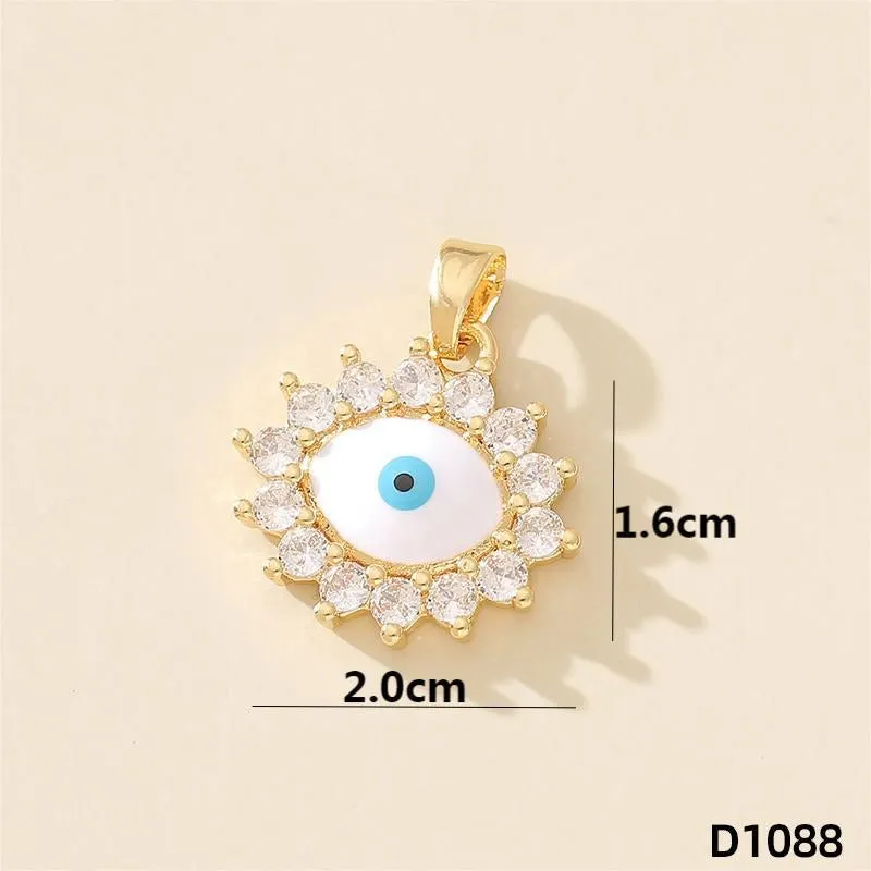 1 Piece 20*20mm Copper Zircon Devil's Eye Polished Pendant