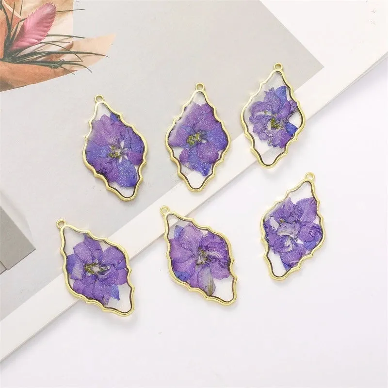 1 Piece 26.6*49mm Alloy Flower Pendant