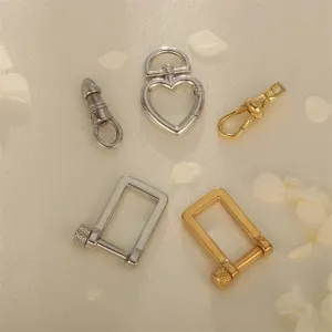 1 Piece 304 Stainless Steel 18K Gold Plated Heart Shape Rectangle Polished Pendant