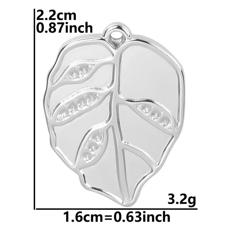 1 Piece 304 Stainless Steel Leaves Pendant