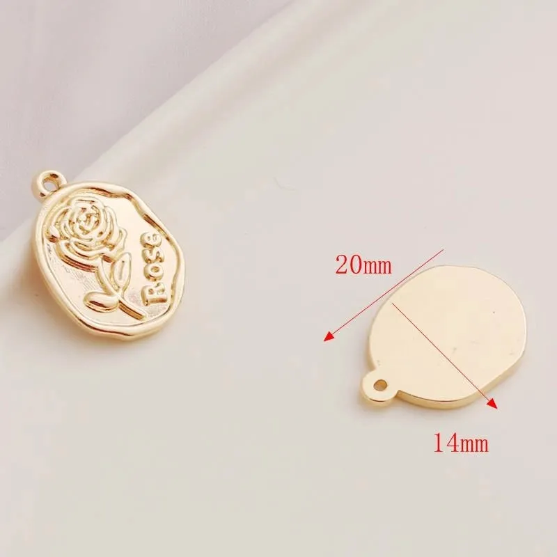 1 Piece Copper 14K Gold Plated Solid Color Pendant