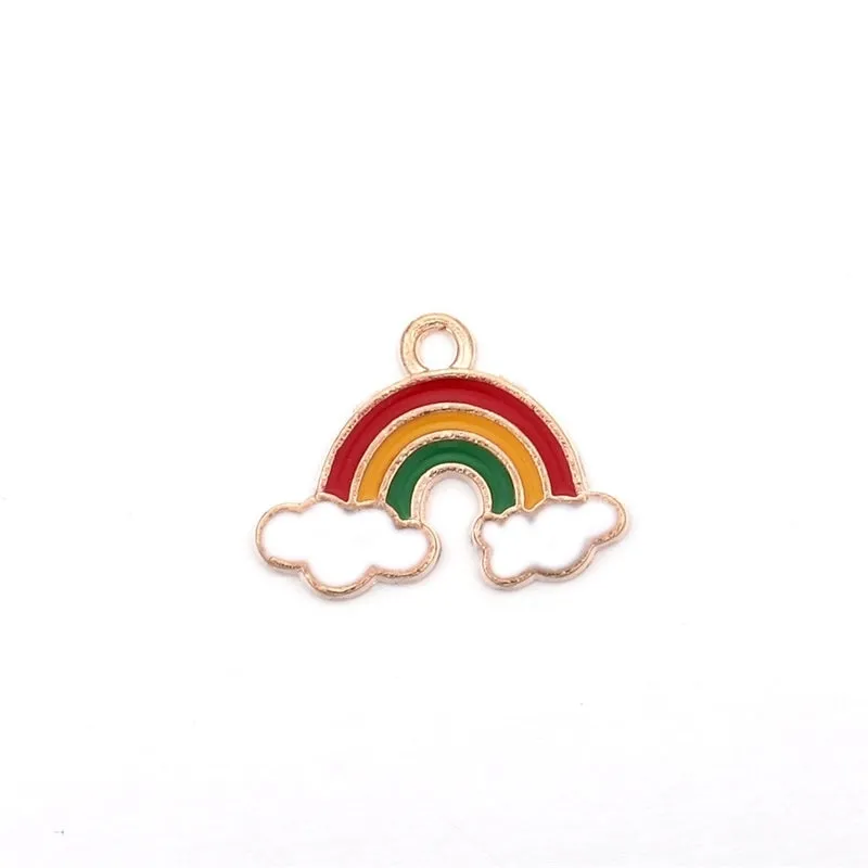 1 Piece Simple Style Clouds Rainbow Windmill Zinc Alloy Enamel Jewelry Accessories