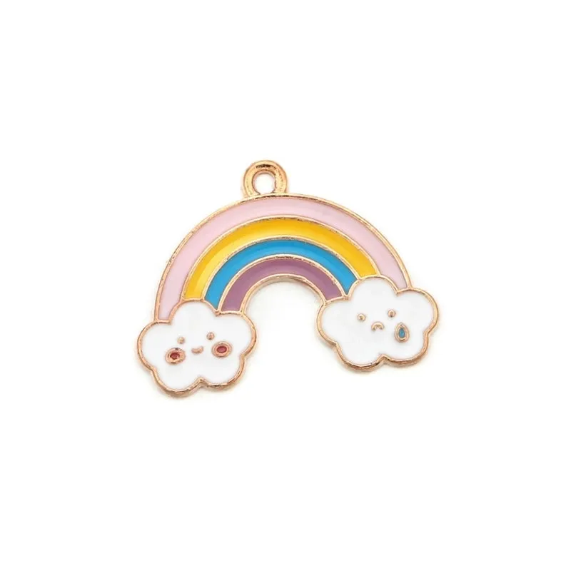 1 Piece Simple Style Clouds Rainbow Windmill Zinc Alloy Enamel Jewelry Accessories