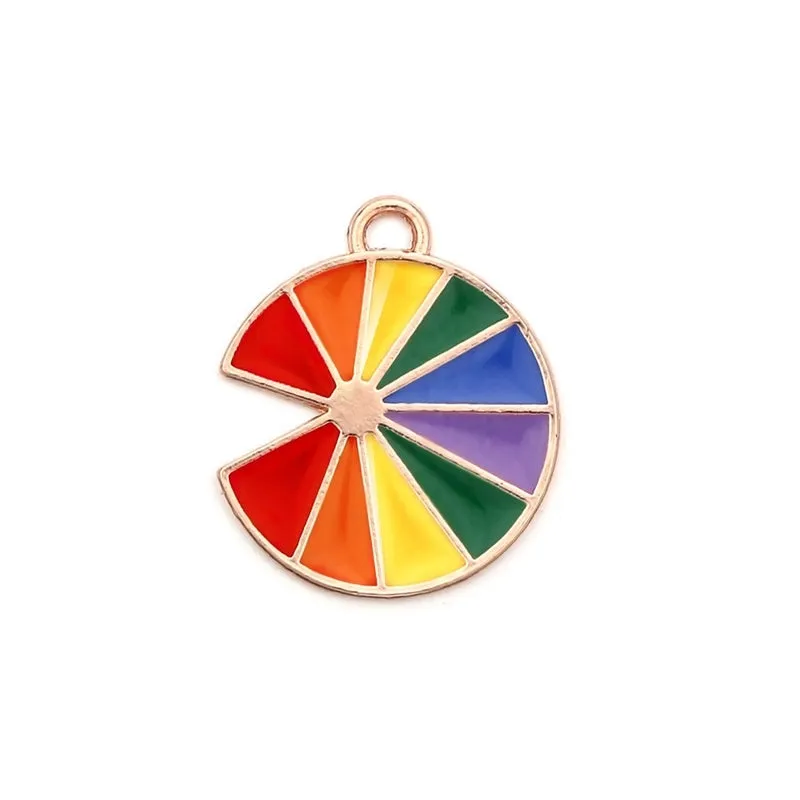 1 Piece Simple Style Clouds Rainbow Windmill Zinc Alloy Enamel Jewelry Accessories