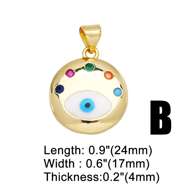 1 Piece Simple Style Devil's Eye Copper Inlay Artificial Pearls Zircon 18k Gold Plated Pendants Jewelry Accessories