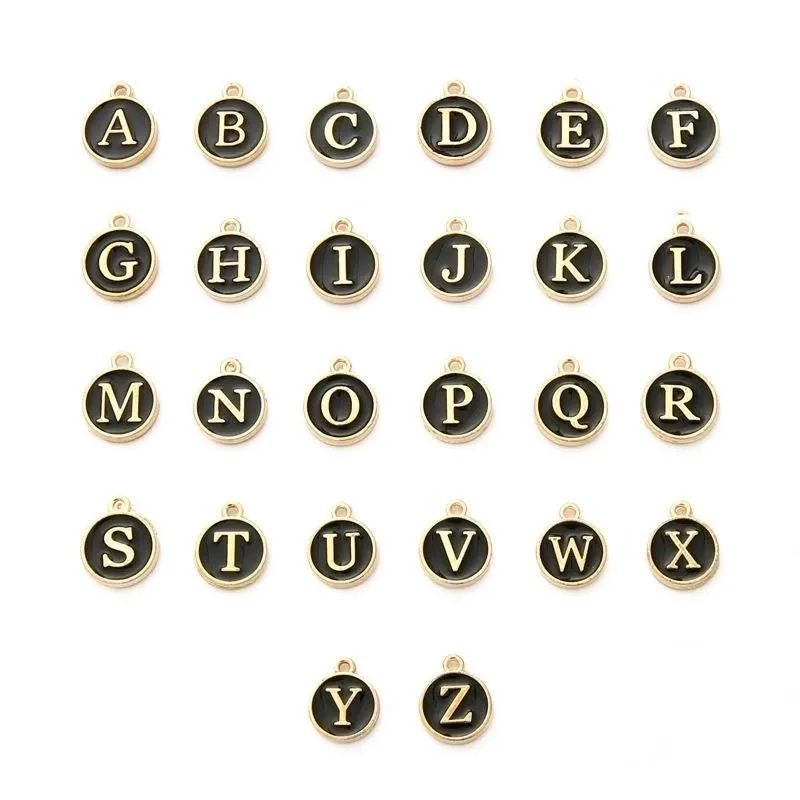 1 Set Simple Style Letter Metal Enamel Pendant Jewelry Accessories