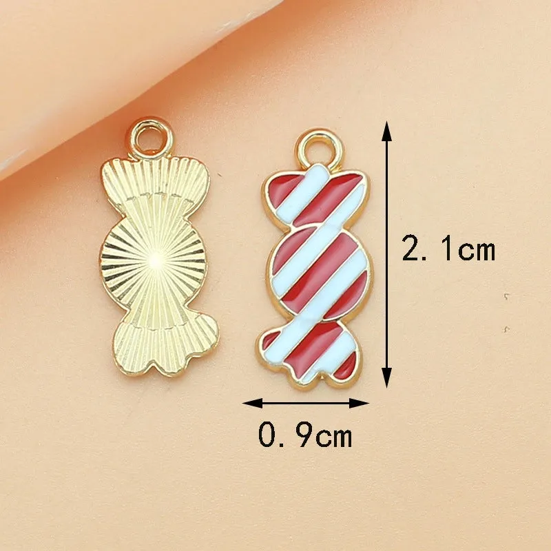 10 PCS/Package Alloy Color Block Pendant