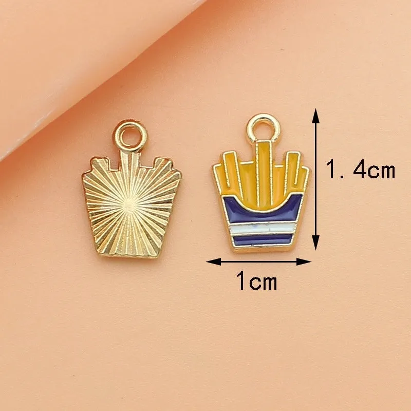 10 PCS/Package Alloy Color Block Pendant