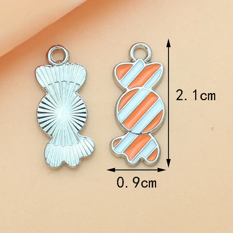 10 PCS/Package Alloy Color Block Pendant