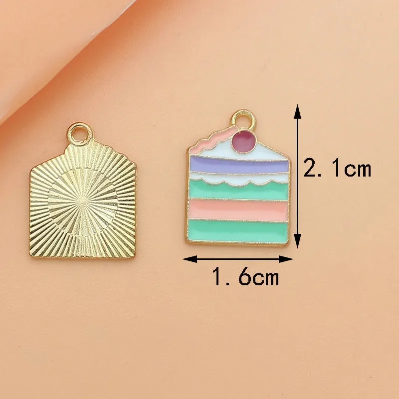 10 PCS/Package Alloy Color Block Pendant