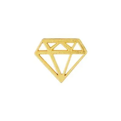 12.5mm Gold Diamond Cutout Charm