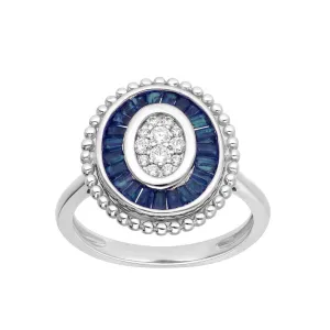 14K 0.15CT Diamond Sapphire Ring