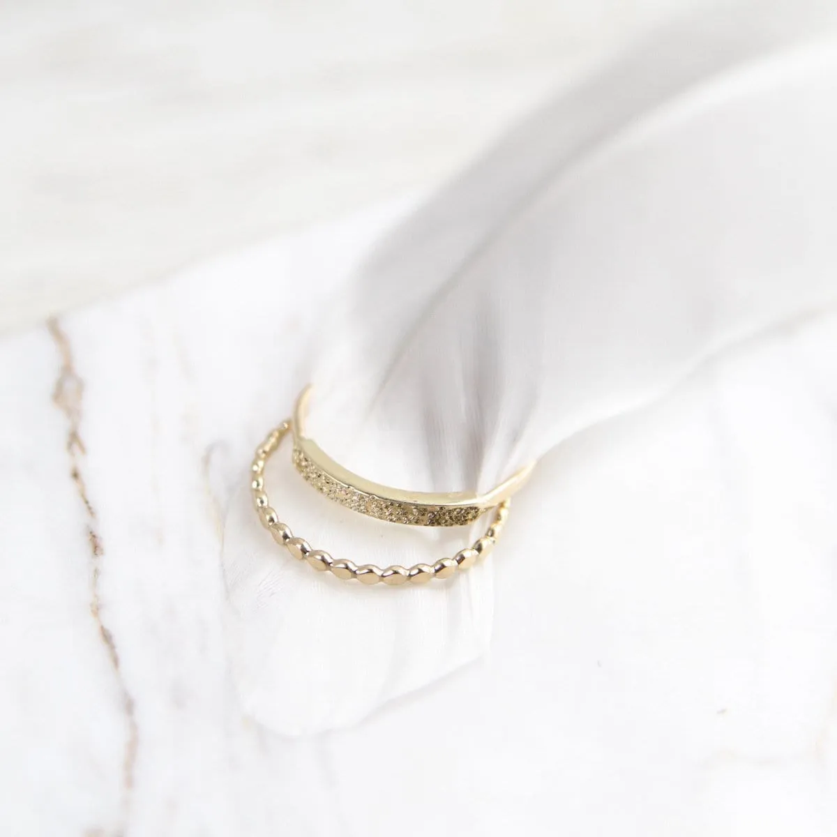 14K Diamond Dusted Narrow Ring