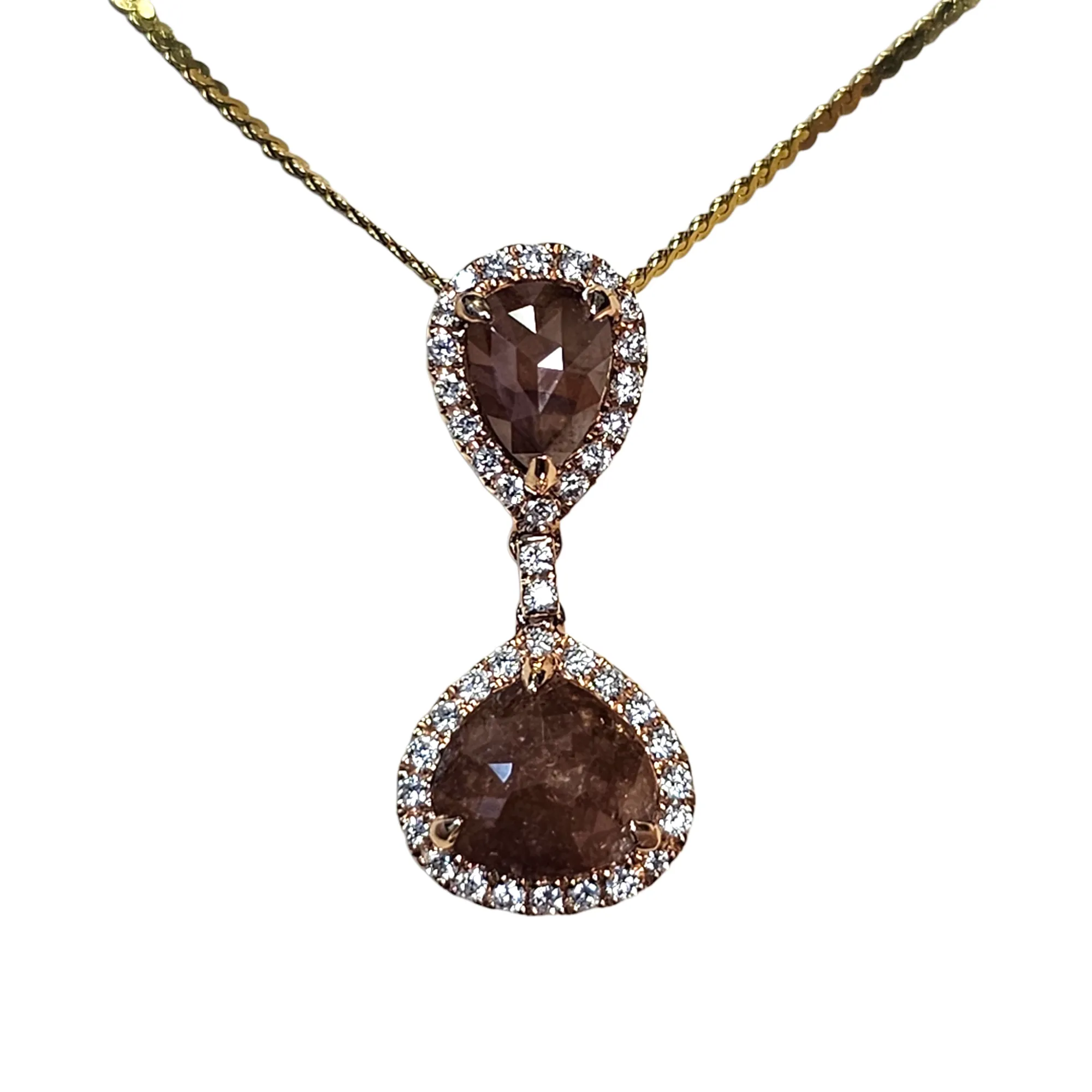 14Kt Rose Gold Rough Diamond Pendant