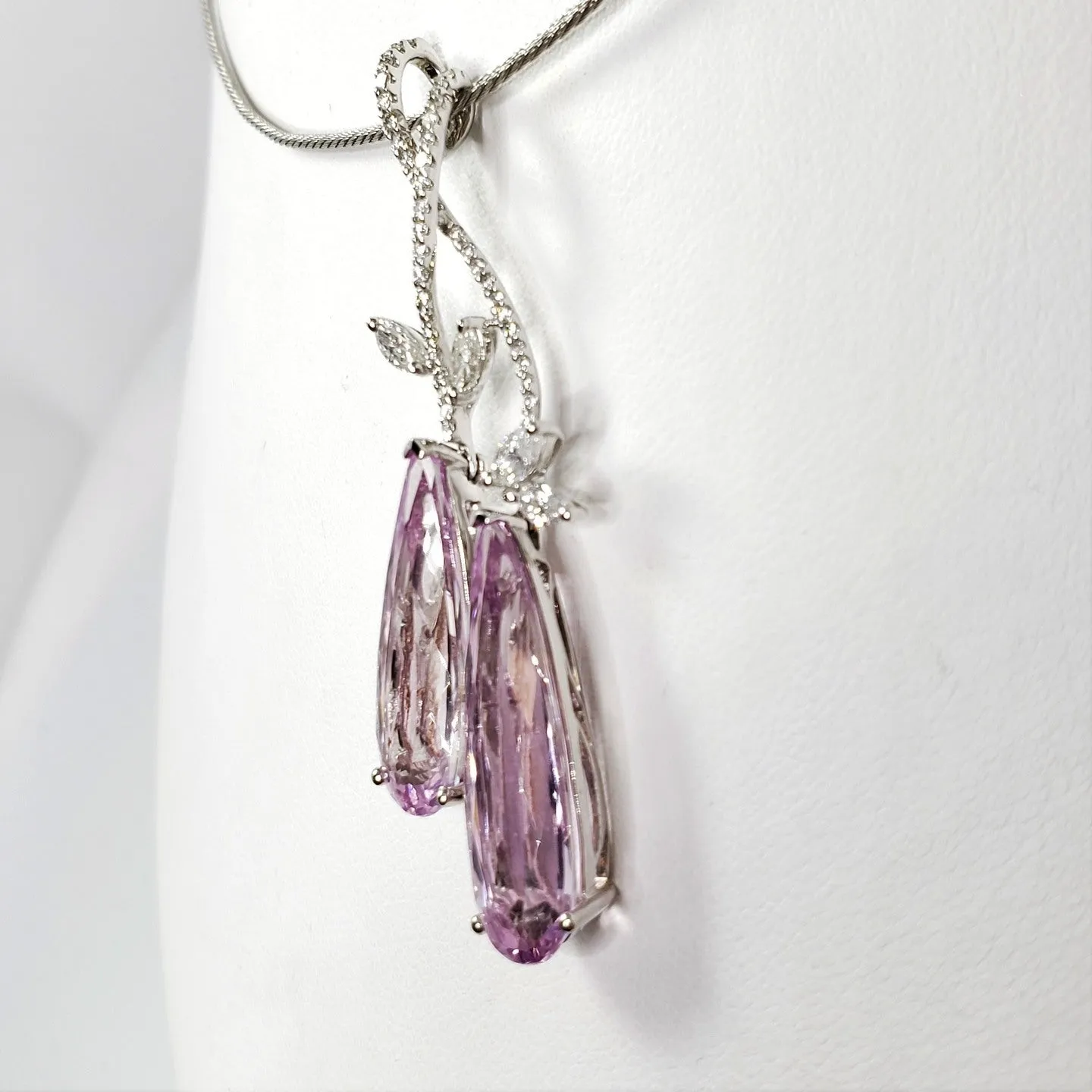 14Kt White Gold Kunzite Pendant