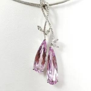 14Kt White Gold Kunzite Pendant