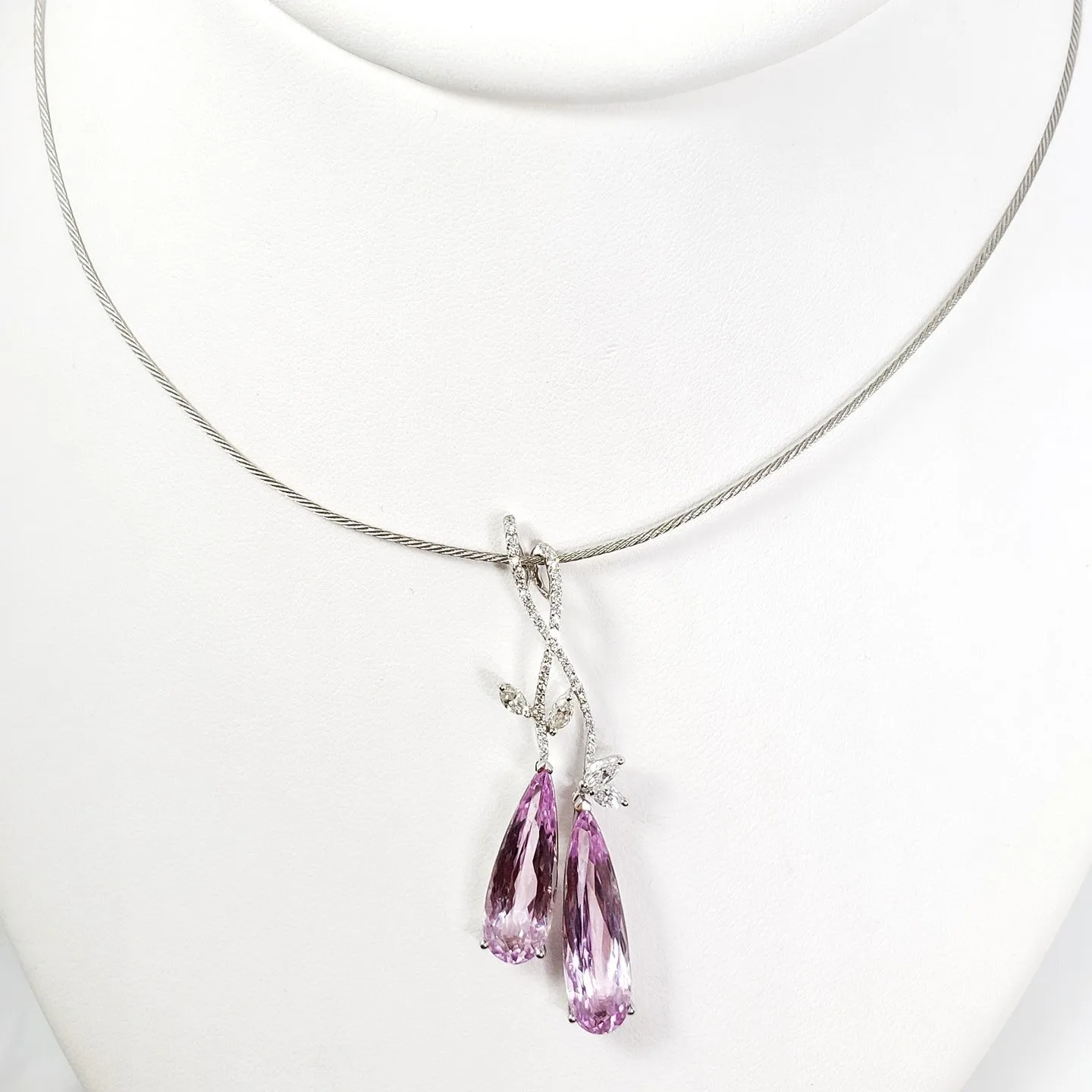 14Kt White Gold Kunzite Pendant