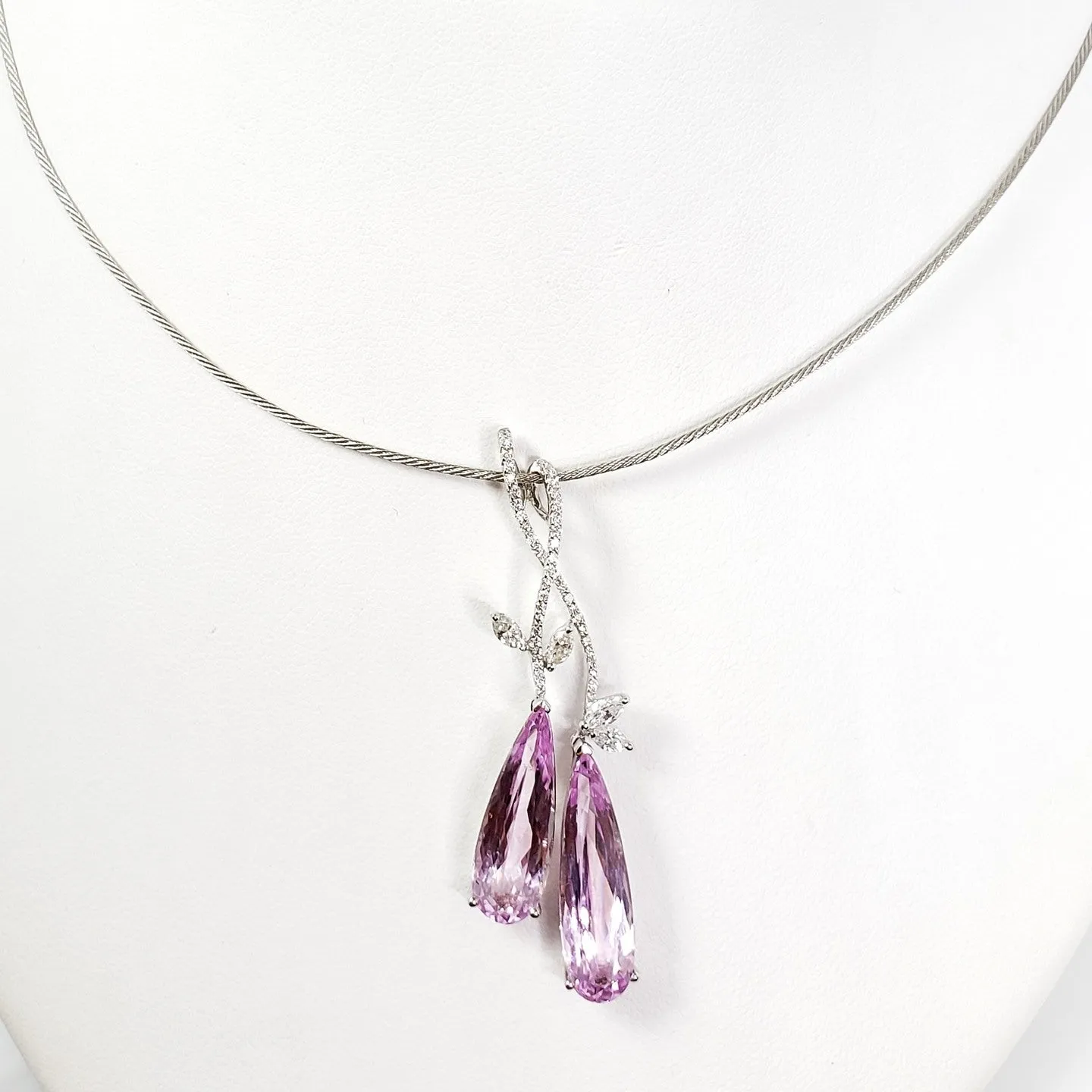 14Kt White Gold Kunzite Pendant