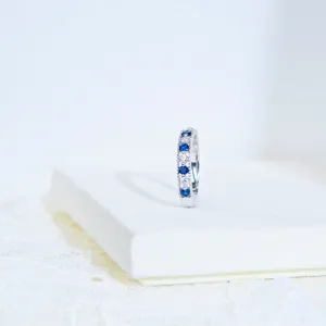 18K White Gold Sapphire Diamond Ring