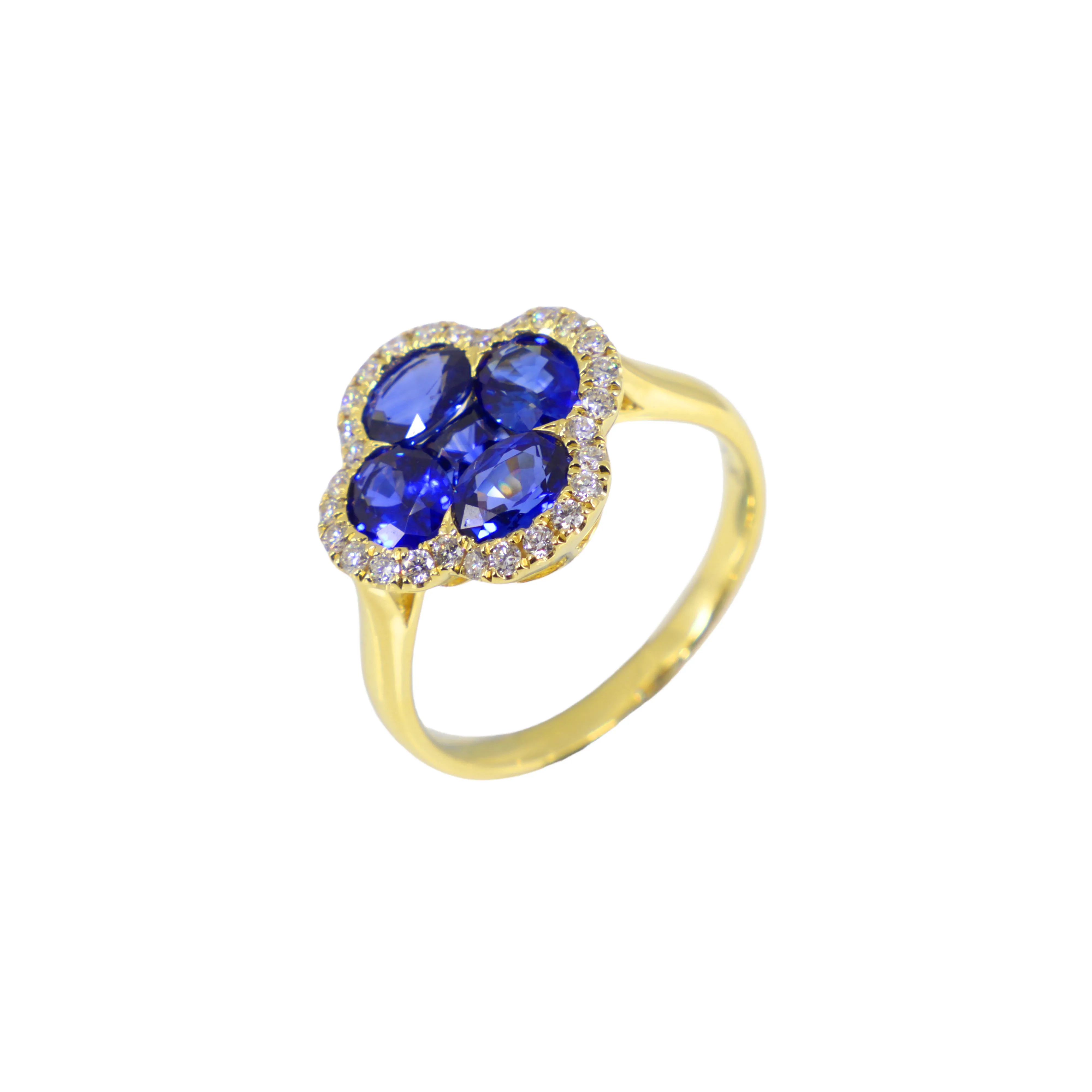 18K Yellow Gold Sapphire and Diamond Ring - 20778941