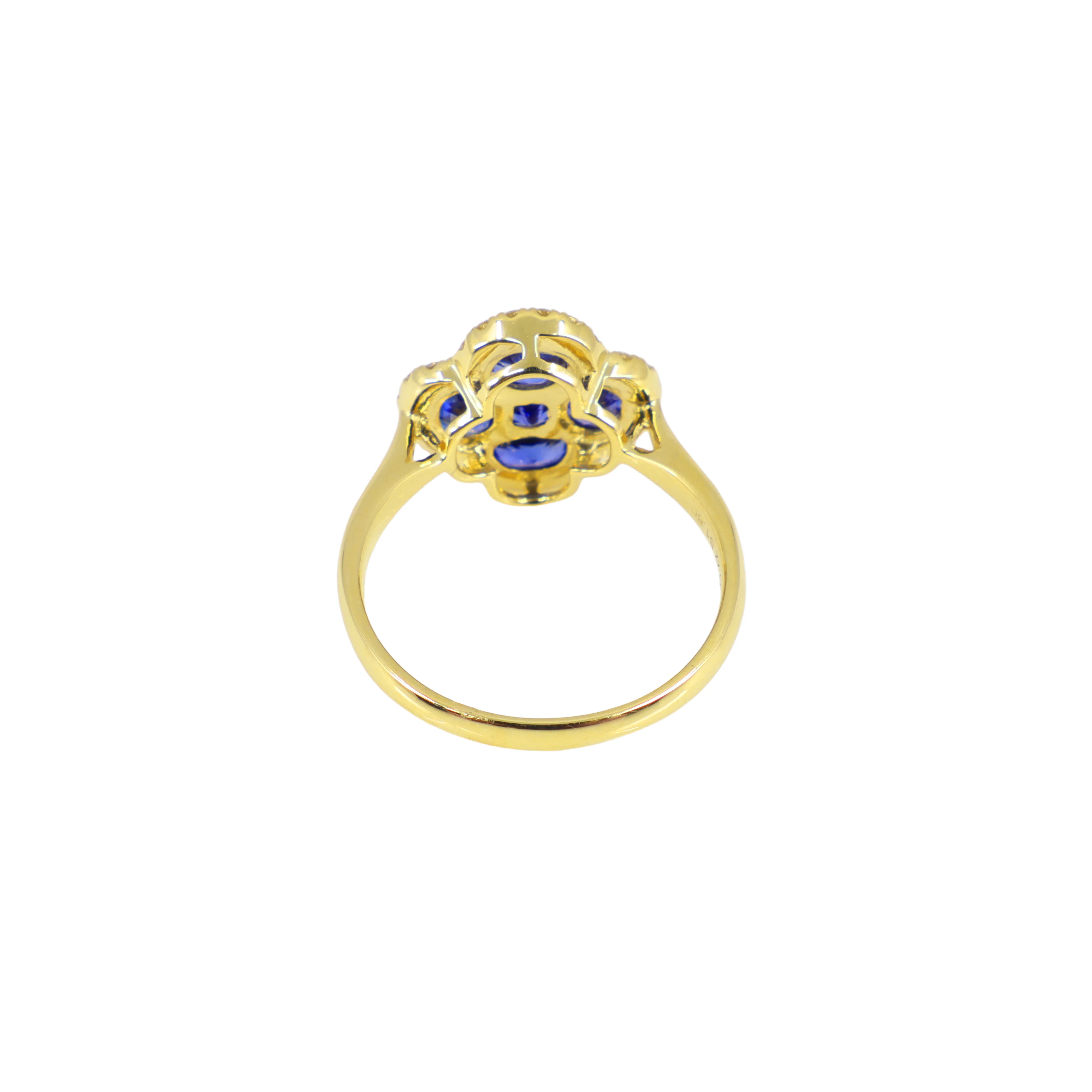 18K Yellow Gold Sapphire and Diamond Ring - 20778941