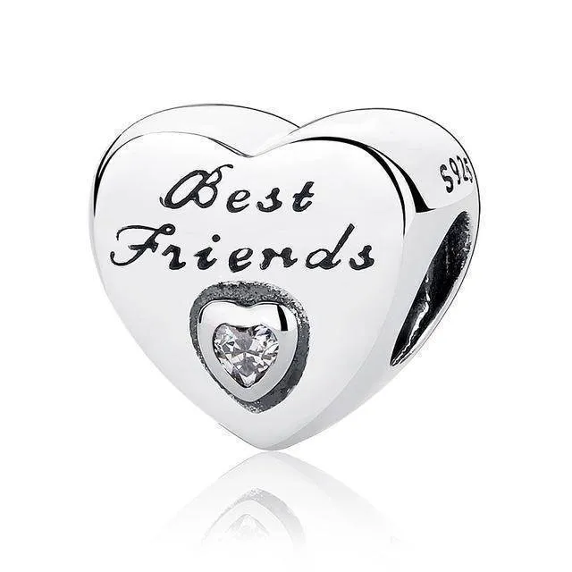 27 Styles of Hearts - 100% Authentic 925 Sterling Silver Charm Beads,  Fits Pan Charm Bracelets