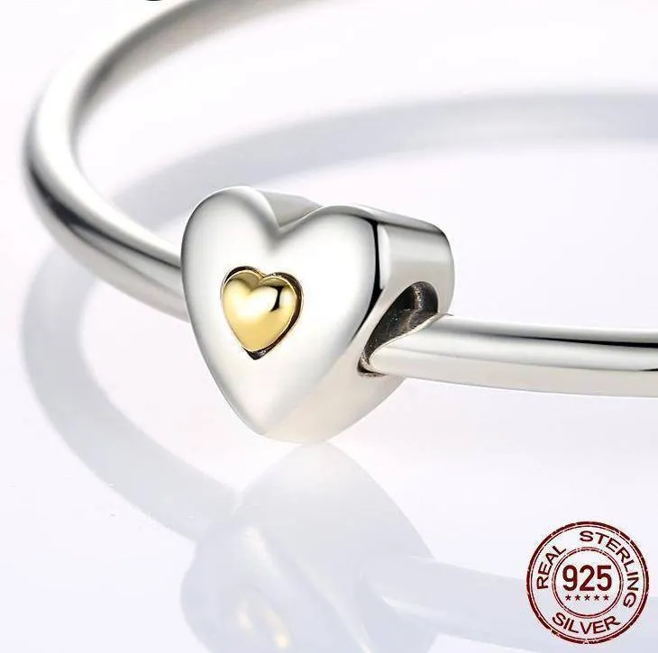 27 Styles of Hearts - 100% Authentic 925 Sterling Silver Charm Beads,  Fits Pan Charm Bracelets