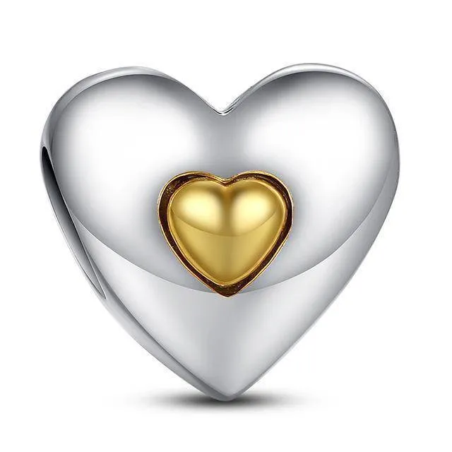 27 Styles of Hearts - 100% Authentic 925 Sterling Silver Charm Beads,  Fits Pan Charm Bracelets