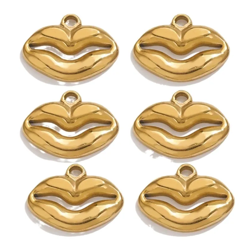 5 Pieces 304 Stainless Steel Lips Pendant