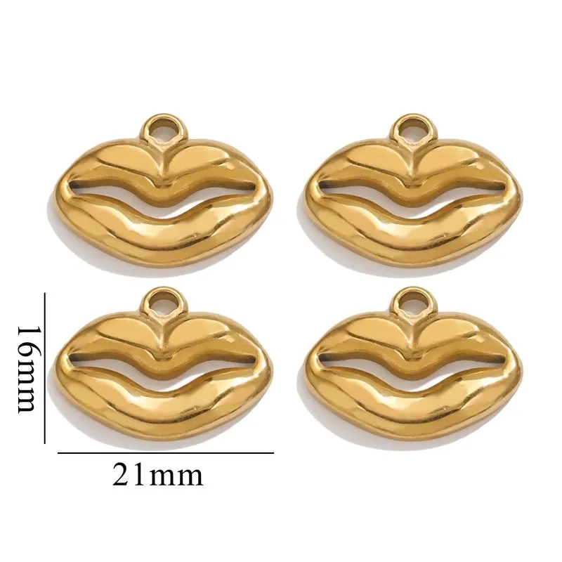 5 Pieces 304 Stainless Steel Lips Pendant