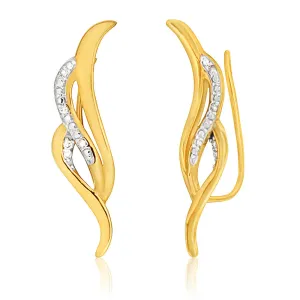 9ct Alluring Yellow Gold Diamond Earrings