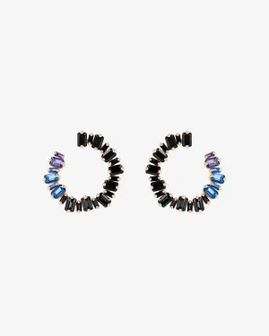 Ann Dark Blue Ombre Milli Sideways Hoops