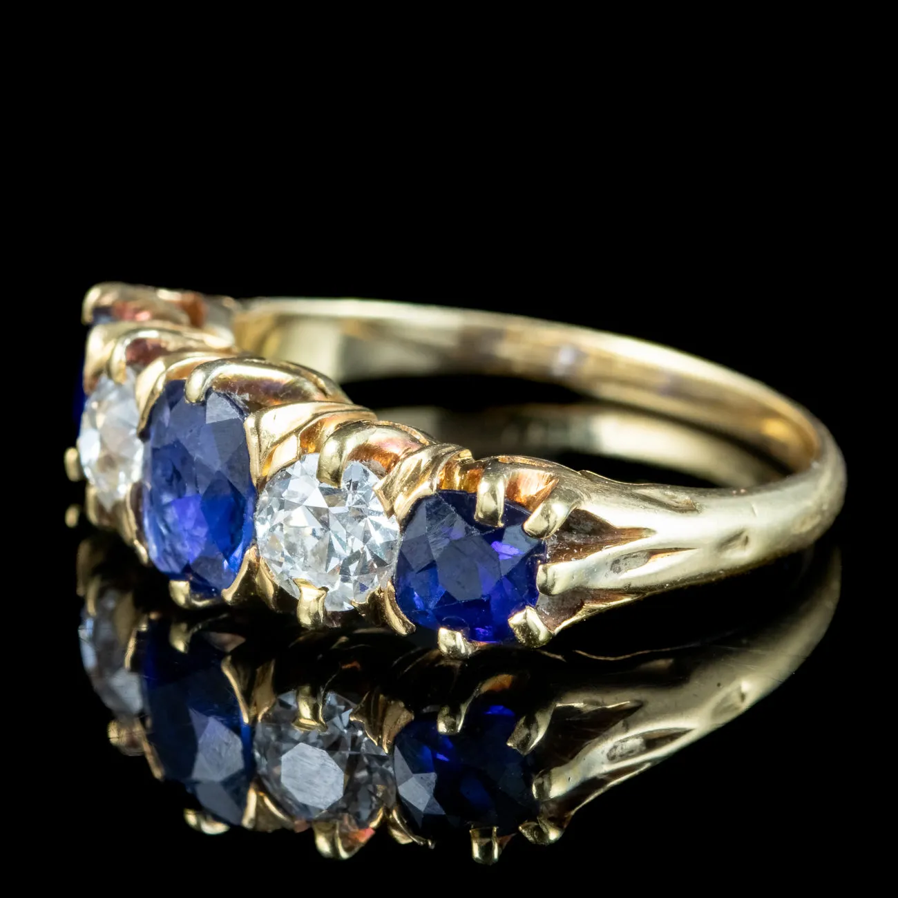 Antique Edwardian Sapphire Diamond Ring 1.20ct Sapphire