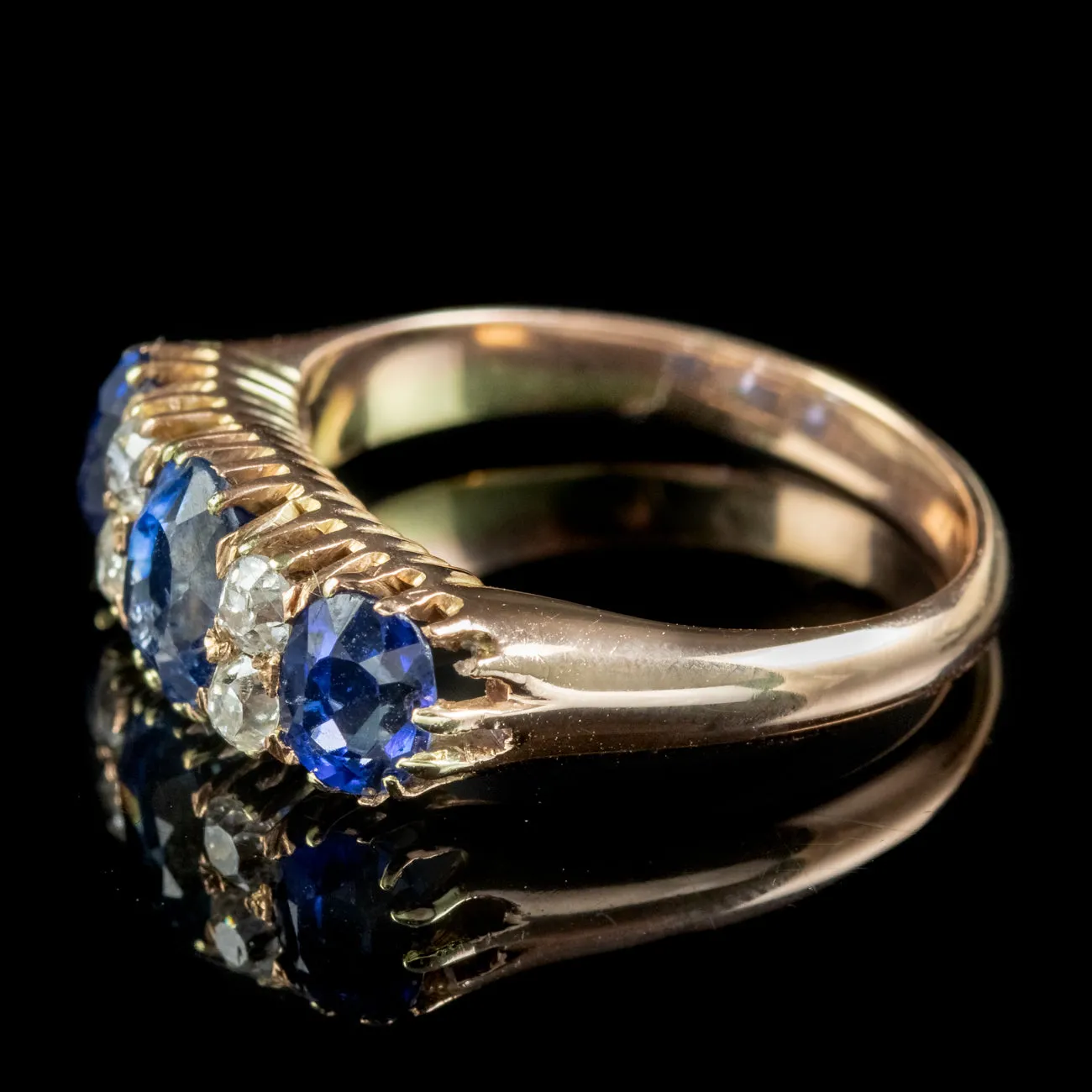 Antique Victorian Sapphire Diamond Ring 2ct Of Sapphire Circa 1900