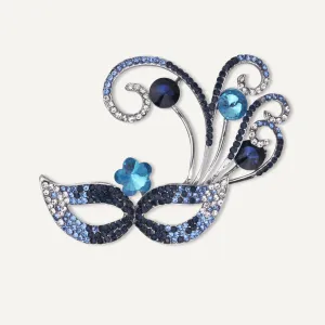 Ariana Crystal Masquerade Pin Brooch In Silver-Tone