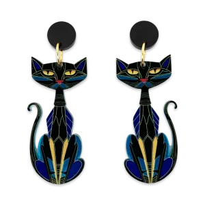 Art deco cat Borris - Earrings