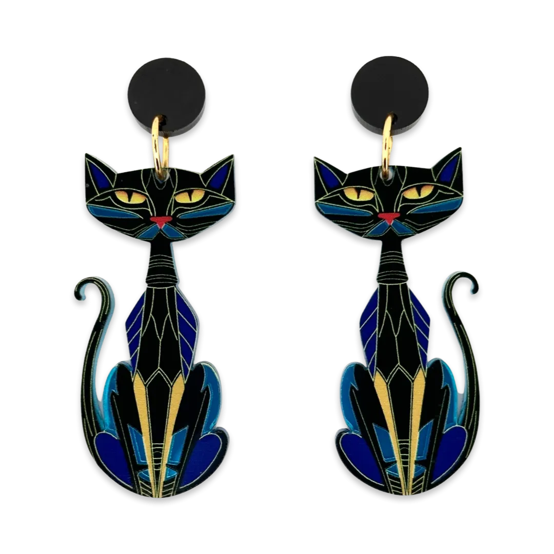 Art deco cat Borris - Earrings