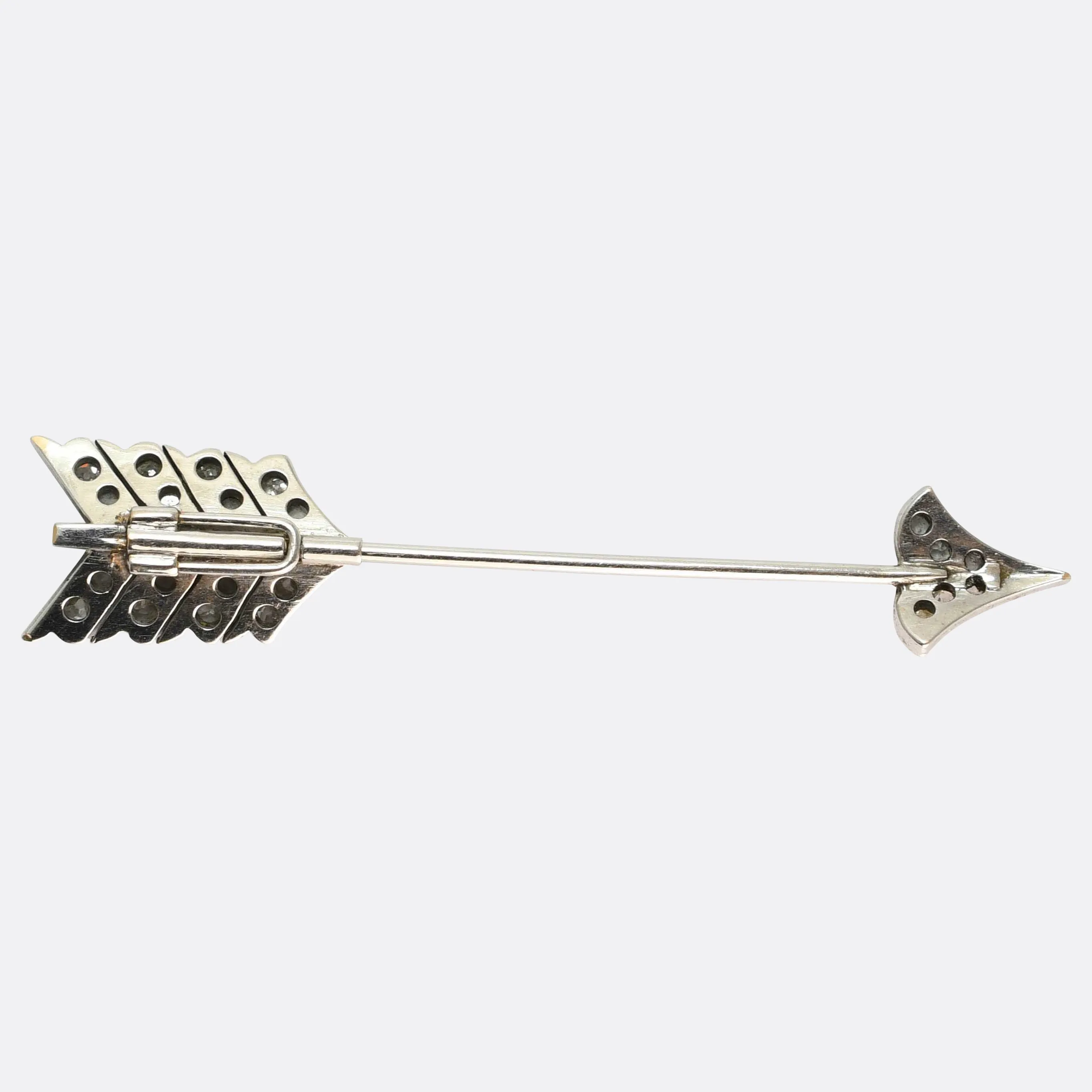 Art Deco Diamond Arrow Jabot Pin