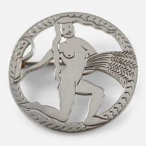 Art Deco Silver Virgo Brooch - H.G. Murphy